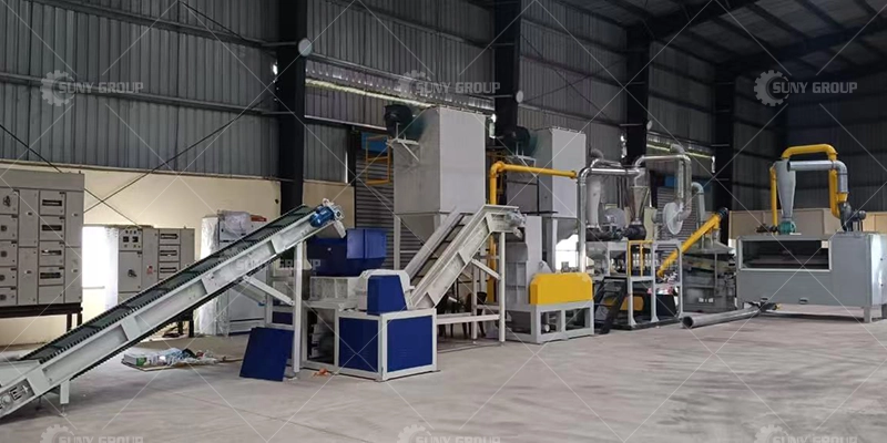 India Circuit Board Dismantling and Crushing Separating Line Customer Site