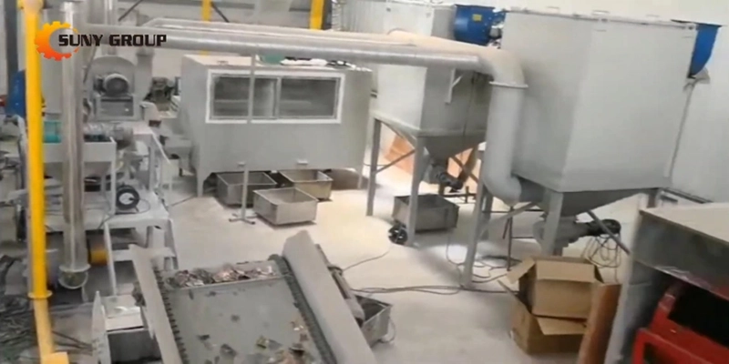 Mother board crushing and separating Line