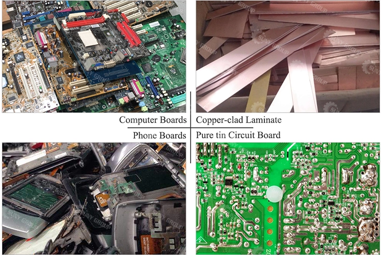 Motherboard crushing and separating Line raw materials