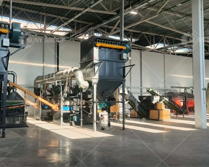 Russian 1-ton capacity circuit board recycling production line customer site