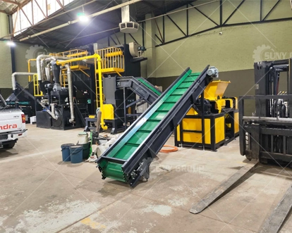 South African circuit board dismantling, crushing, and stripping equipment site