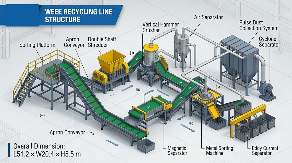 Small Household Appliance & WEEE Recycling Machine